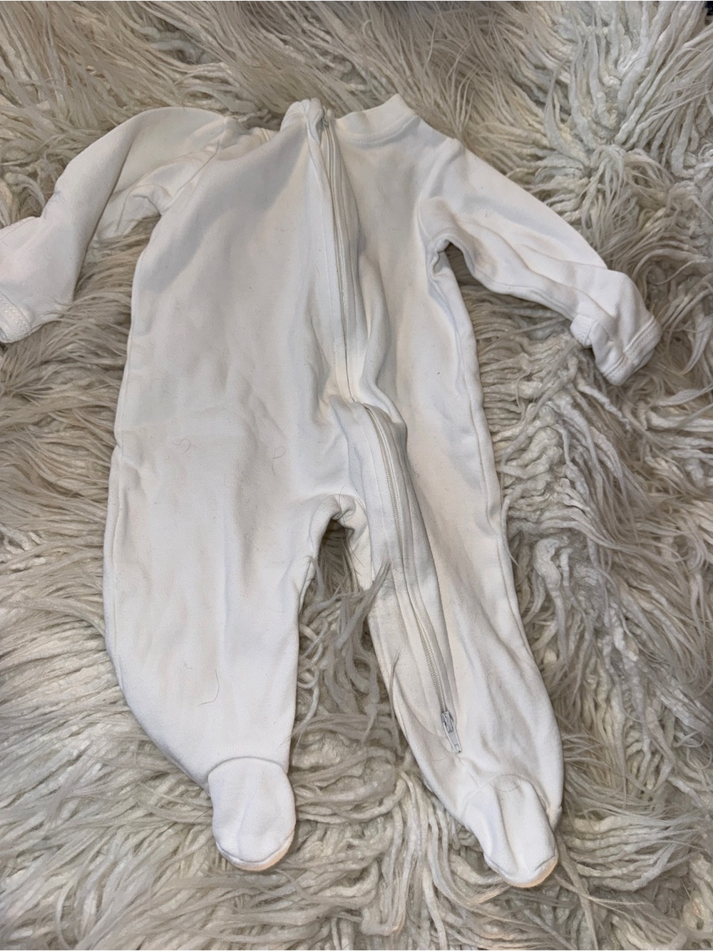 Classic White Footed Baby One-Piece with Front Zip